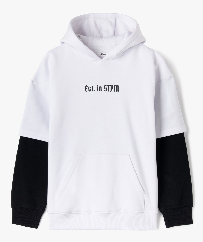 Sweat à capuche bicolore garçon
